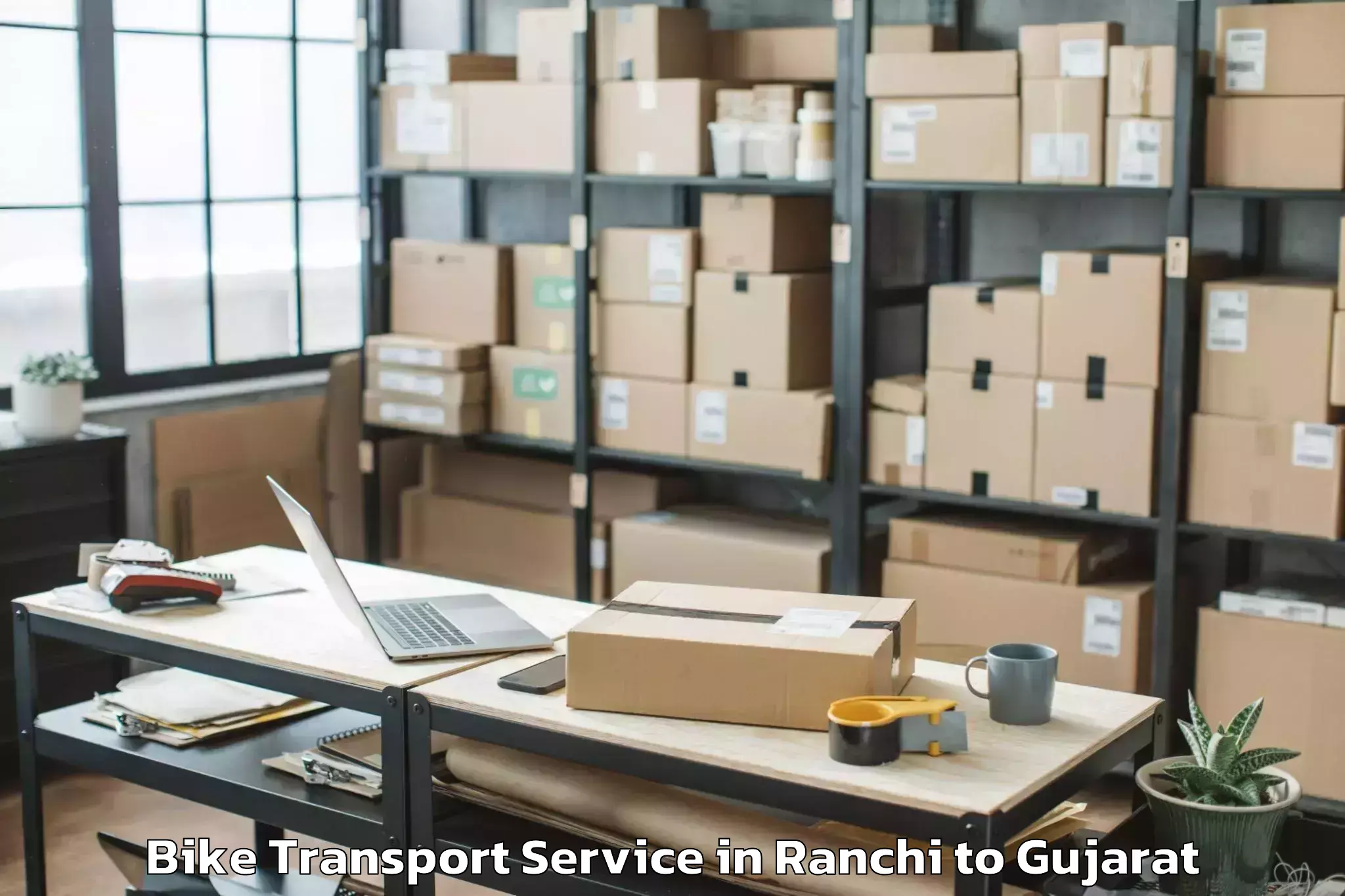 Easy Ranchi to Gls University Ahmedabad Bike Transport Booking